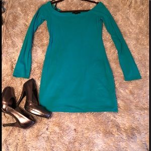 Teal long sleeve dress